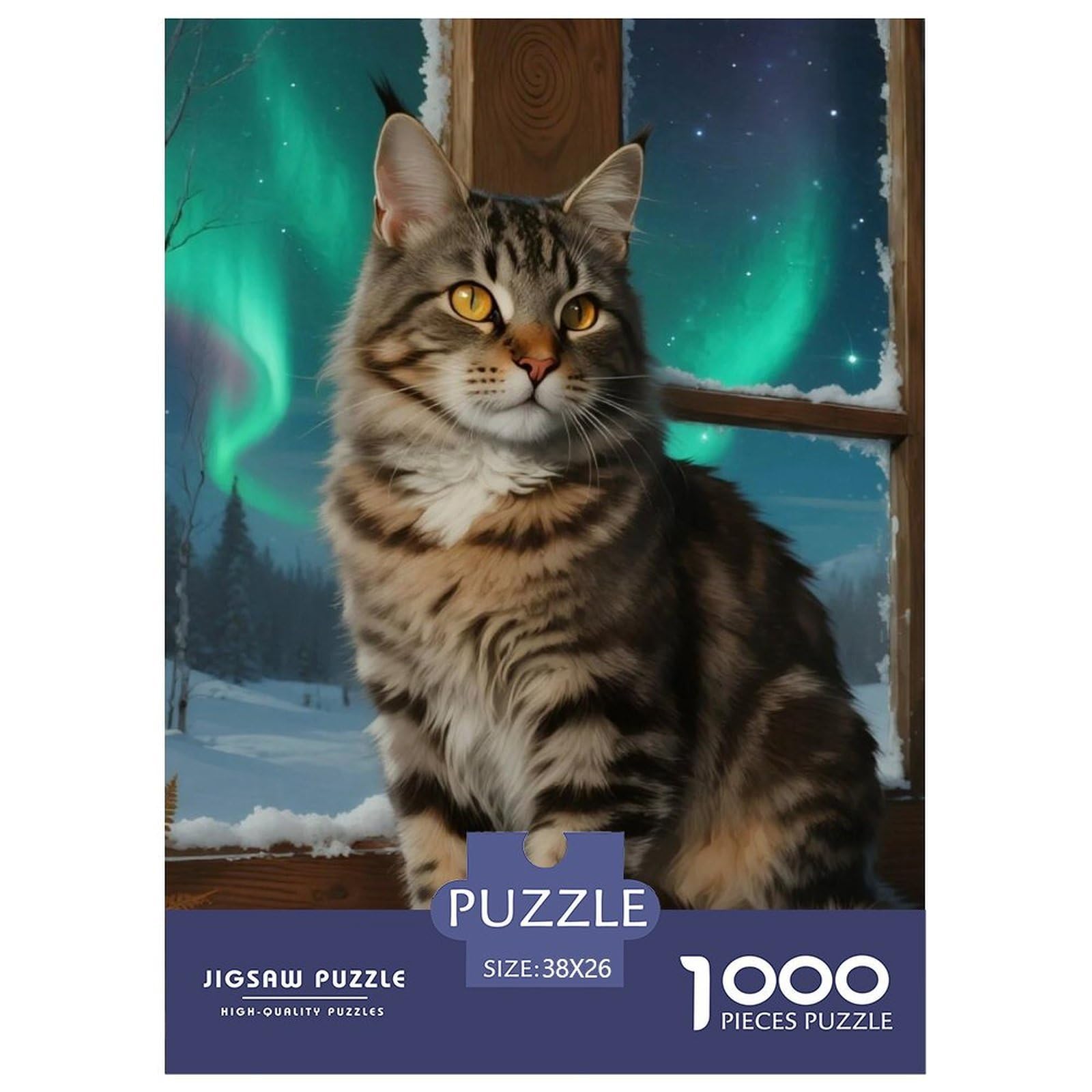 Maine Coon 1000 Puzzles Adults Puzzle Adults Puzzle Gifts Birthday Animal Home Decoration Decompression 38x26cm/1000pcs — image 1