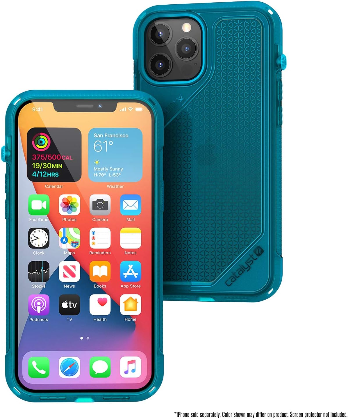 Catalyst Case Designed for iPhone 12 Pro Max, Patented Rotating Mute Switch, Compatible with MagSafe, 10ft Drop Proof, Crux Accessories Attachment System - Bondi Blue…