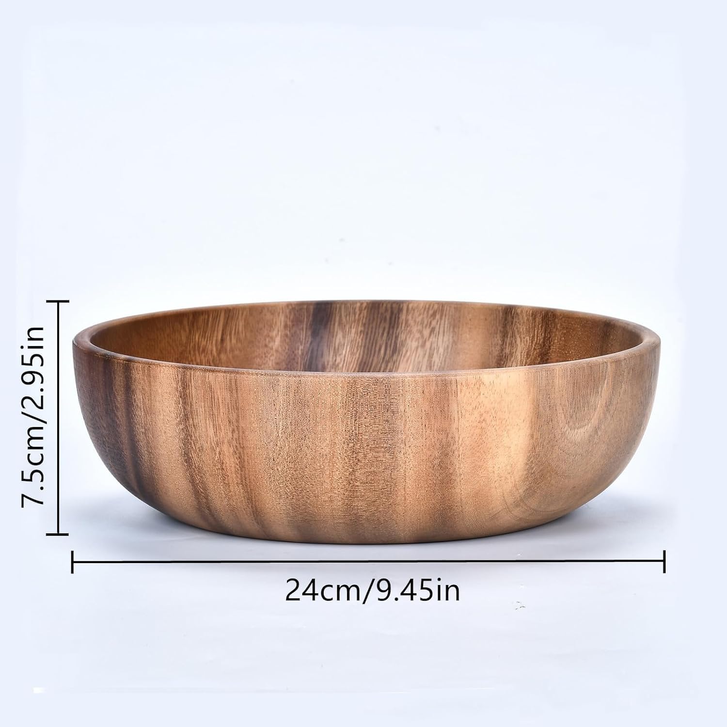 Ensaladera de madera de primera calidad, cuencos grandes de madera for servir aperitivos for frutas o ensaladas, también se utiliza como ensalada for palomitas de maíz, chips