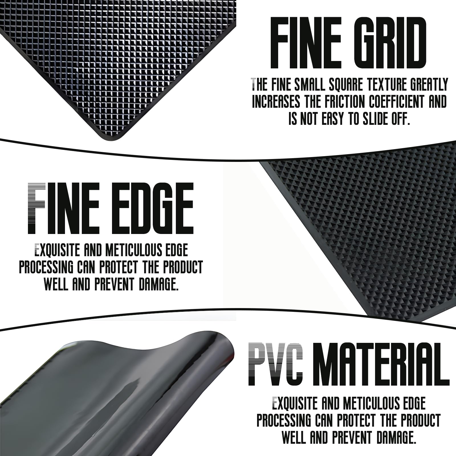 SNAGAROG 5 Pcs Tapis Antidérapant En Silicone Tapis De Voiture Collant Tapis Tableau De Bord De 2 Tailles Anti Glisse Tapis Tapis De Bord Voiture Noir Tapis Collant Pour Voiture