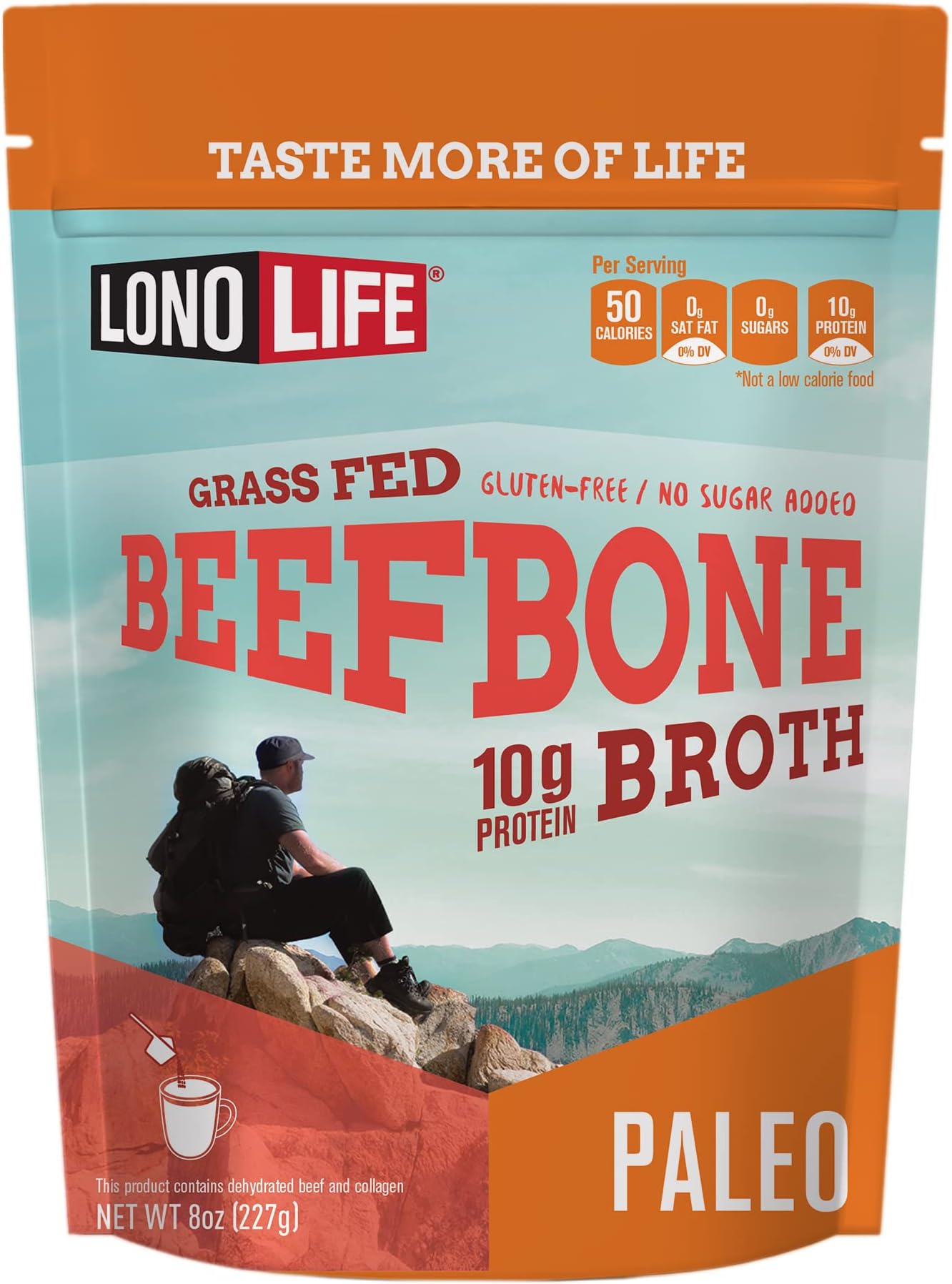 LonoLife Beef Bone Broth Single Serve Cups 10g