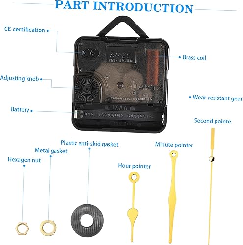 Miniatura 9 de Cabilock Mecanismo de reloj de repuesto 1 Unidades de alta torsión Silencioso Movimiento Kit de Reloj de Pared Mecanismo de Reloj de Pared Funciona