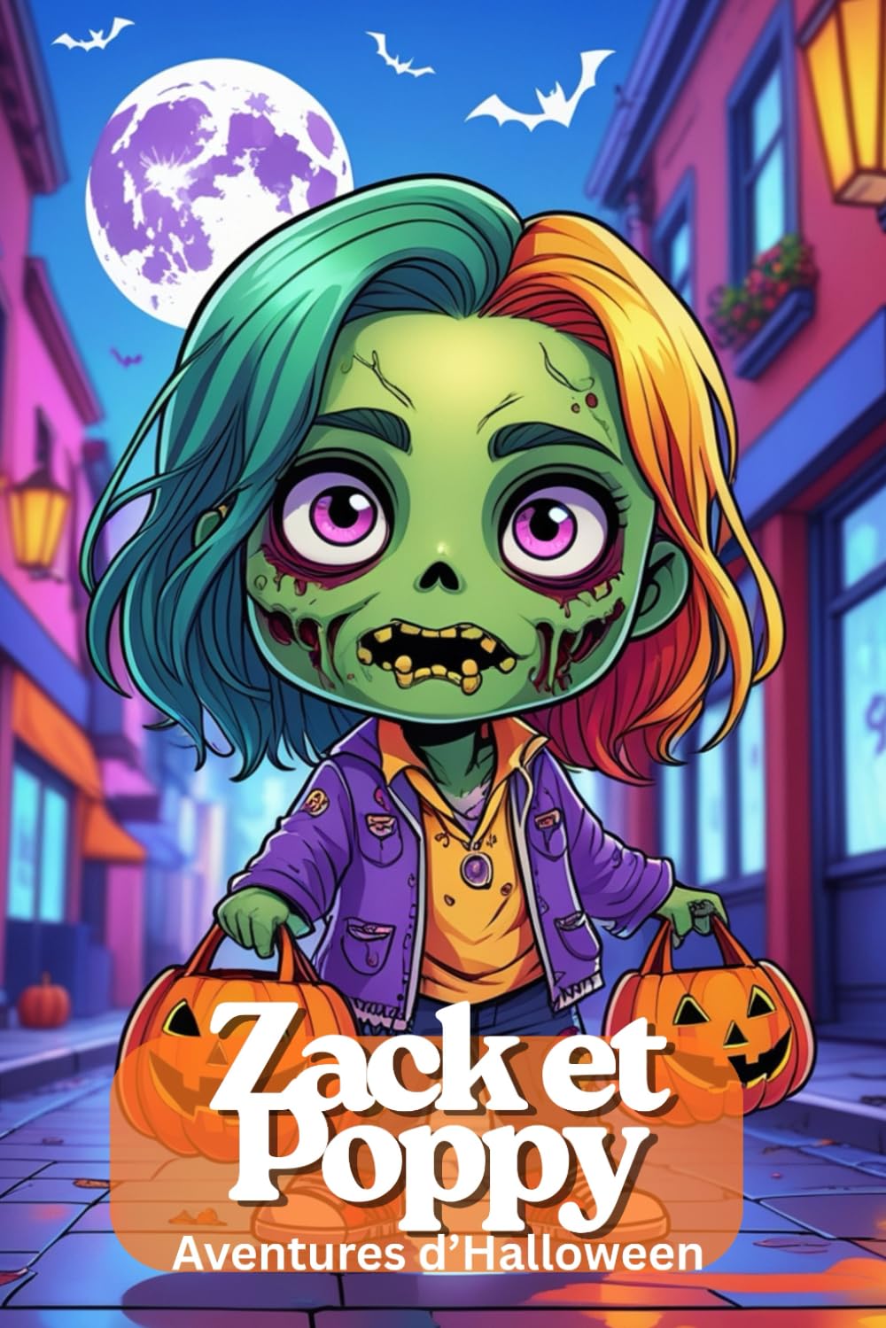 Zack et Poppy . Aventures d’Halloween . Livre de Coloriage Drôle pour Enfants | 82 Dessins, 165 Pages | Une Page sur Deux Vide: Zombies amicaux avec ... – 82 scènes enfantines, versos vides