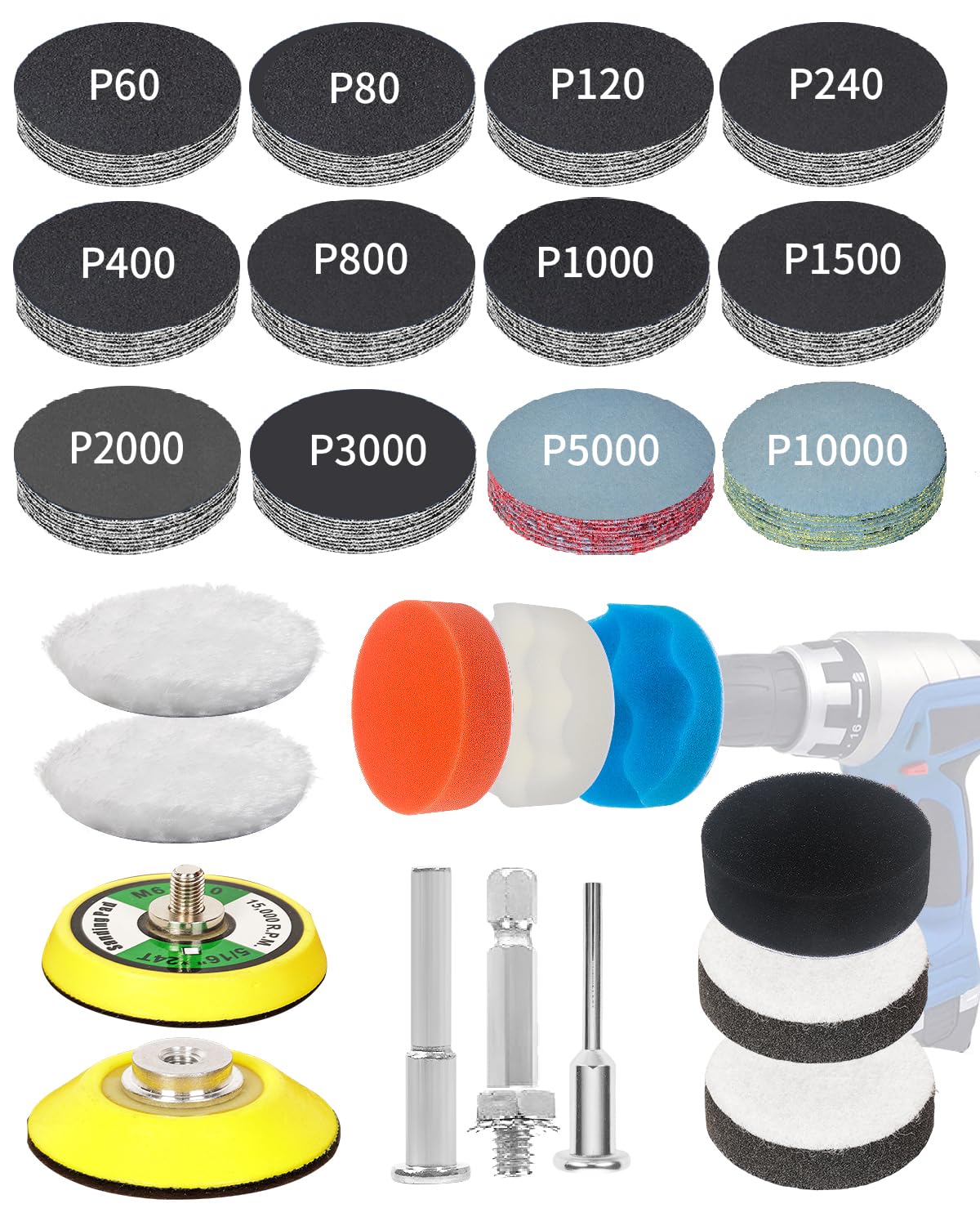 OcioDual Kit Rénovation Polissage Otiques Phares Voitures Camionnettes 15 Pièces Polissage Voiture Rénovation Élimine