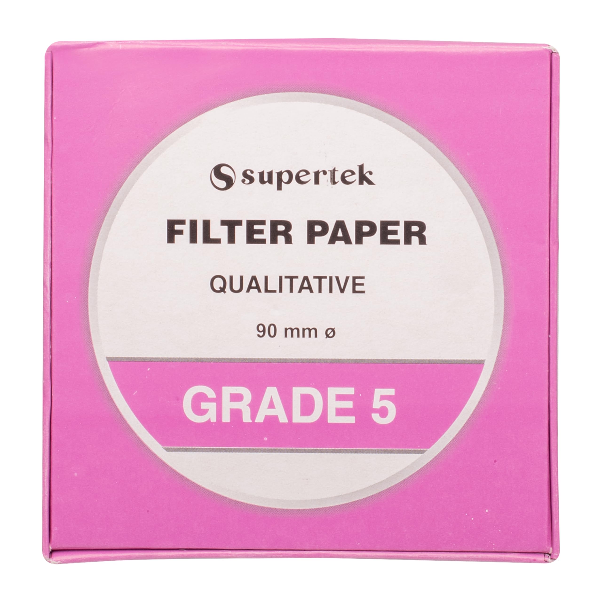Supertek 90 mm Filter Paper Grade 5 | Qualitative Filter Paper For Laboratory | Round Sheets Pack of 100 | School Chemistry Lab Experiments