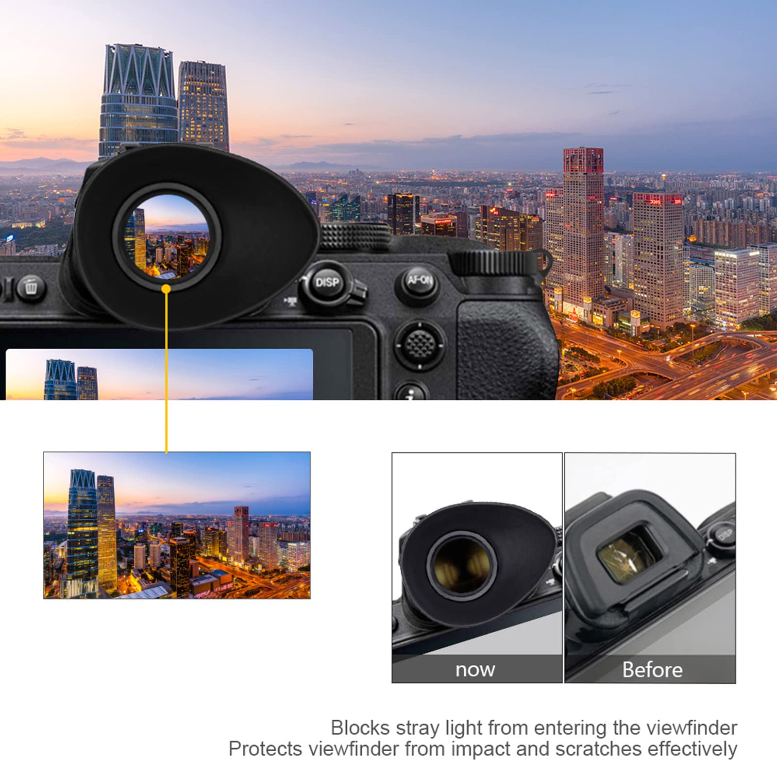 Soft Padded Viewfinder Eyecup For Nikon FM3A FM2 FE2 F3 F3AF FM Reduces Eye Fatigue Black - View #3