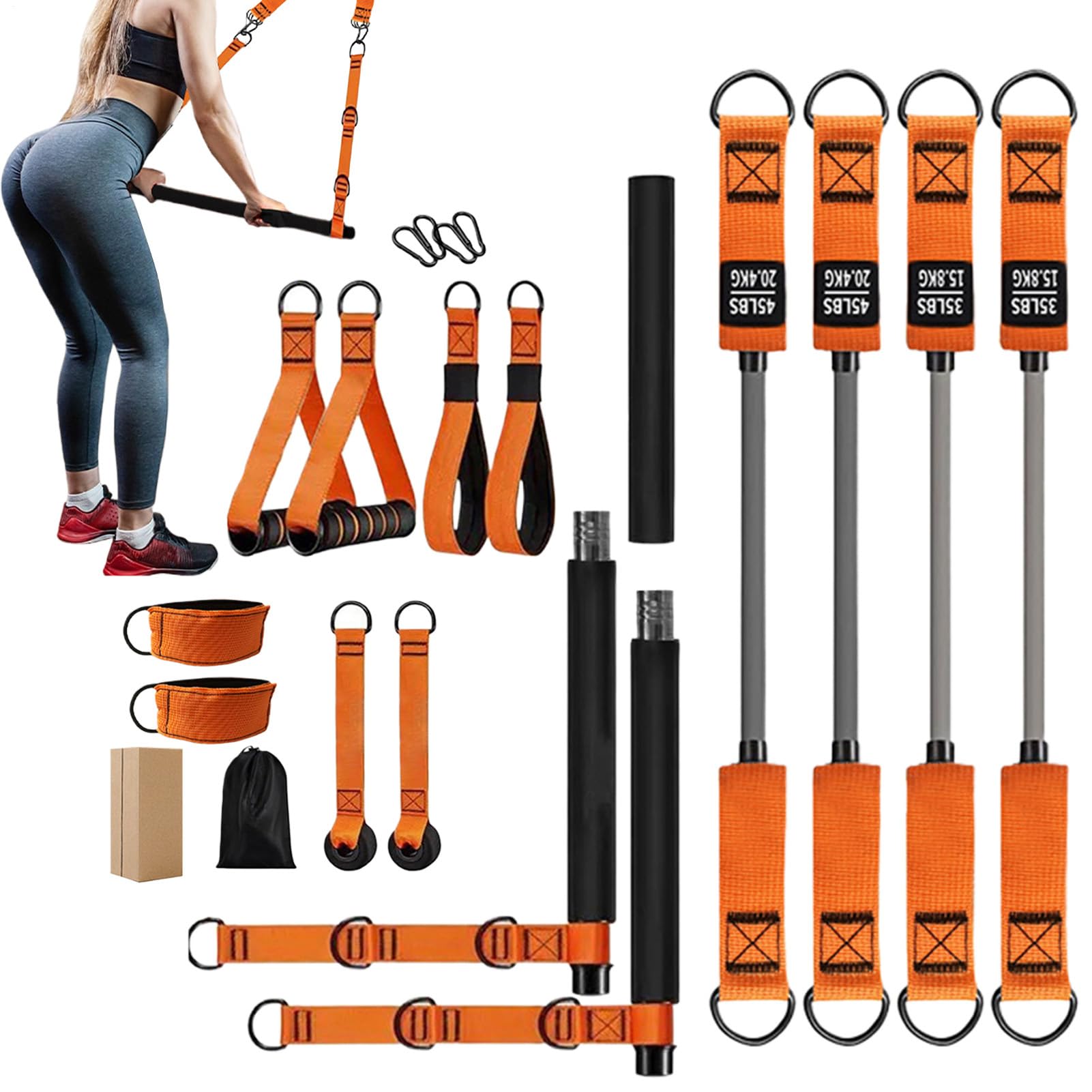Pilates-Stange Für Zuhause - Multifunktionelles Fitnessgerät,Kniebeugen Equipment Für Home Studio Profis Sportler Schultern Beine