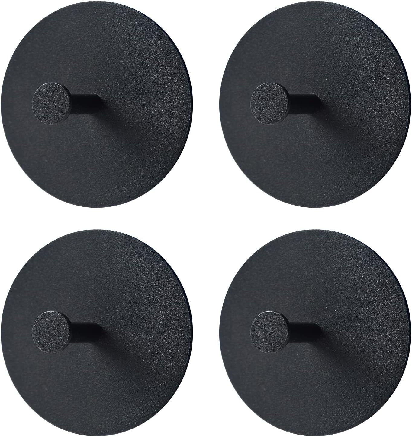 4 Pcs Black Towel Adhesive Hooks for Tile Wall Stainless
