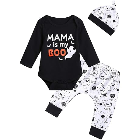 Baby Boys' Mama is My Boo! Halloween Ghost Romper