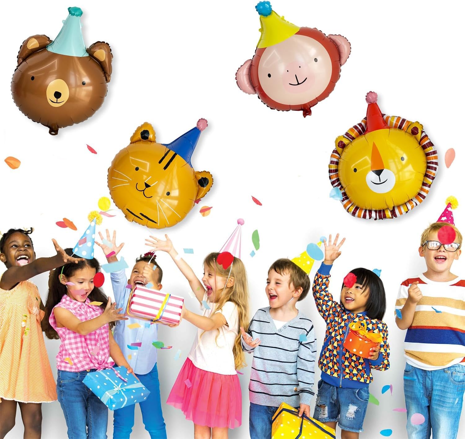 2x Folienballon Katze - Süße Tierballons Für Geburtstag & Mottoparty Mit Helium Geeignet