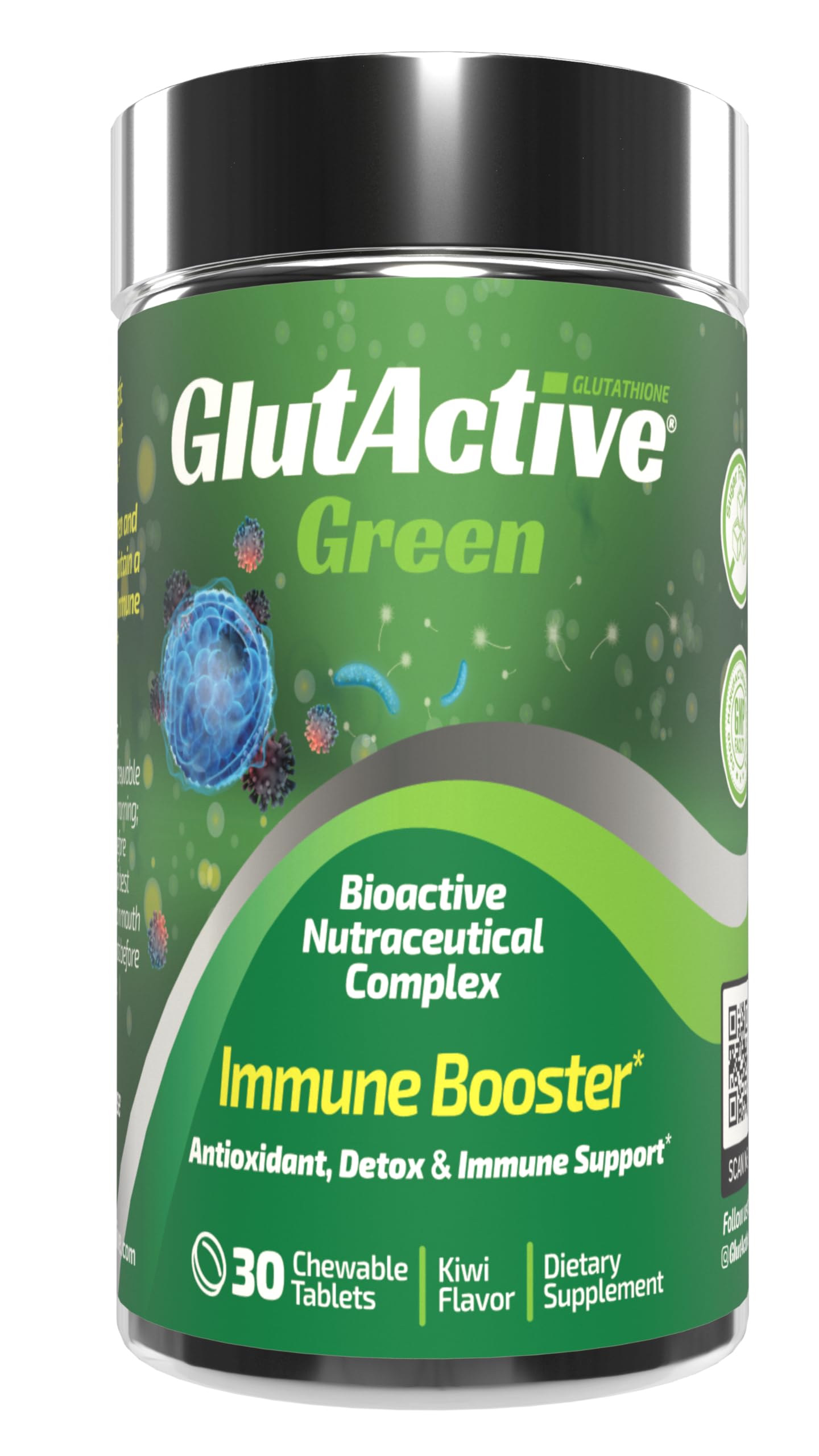 Green 950mg | Immune Support | Glutathione | Antioxidant, Detox, Increase Immunity, Energy, Strengthen & Cellular Protect | 30 Chewable Tablets (30)