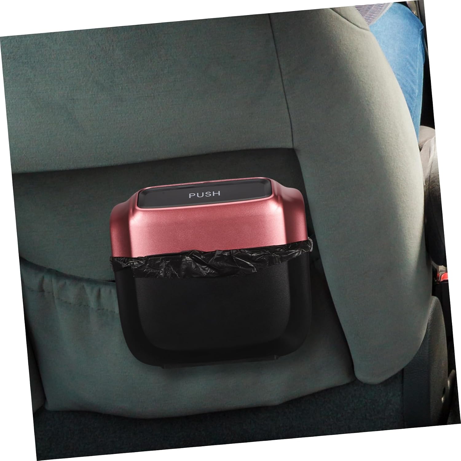 Car Trash Can Lid Small Trash Can Leak Proof Automotive Storage Car Trash Can Garbage Bag