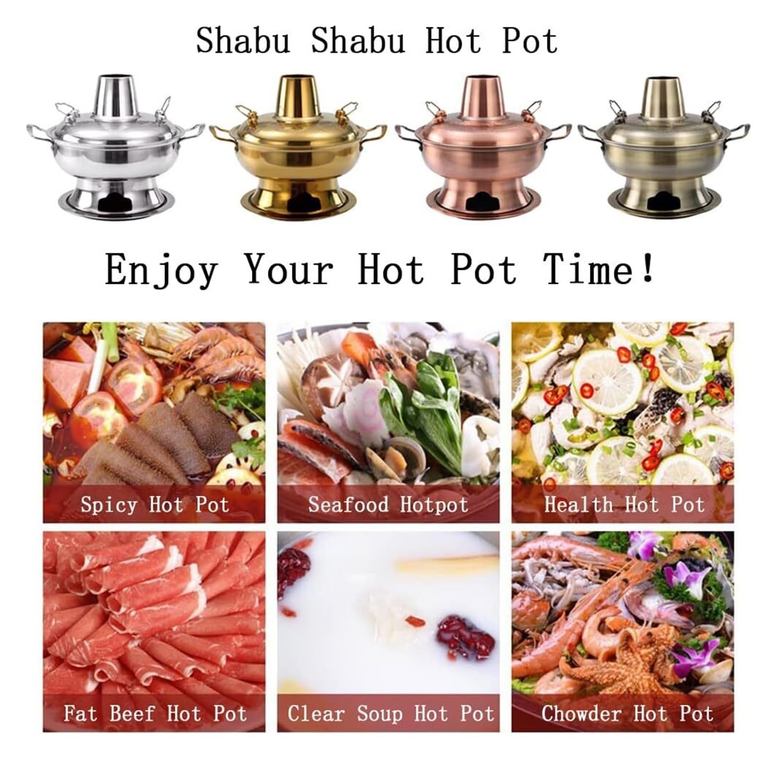 Pentola calda cinese in rame per fonduta, stile vintage shabu shabu, con manico, in acciaio inox, per zuppa cinese, pentola da cucina per casa, feste, ristorante, bronzo, rosso, rame, 28 cm