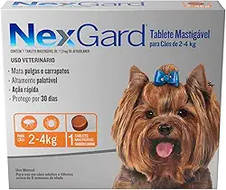 NexGard Antipulgas e Carrapatos para Cães de 2 a 4kg, 1 tablete