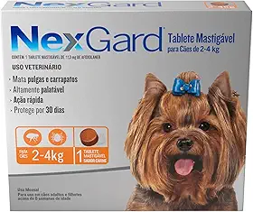 NexGard Antipulgas e Carrapatos para Cães de 2 a 4kg - 1 tablete