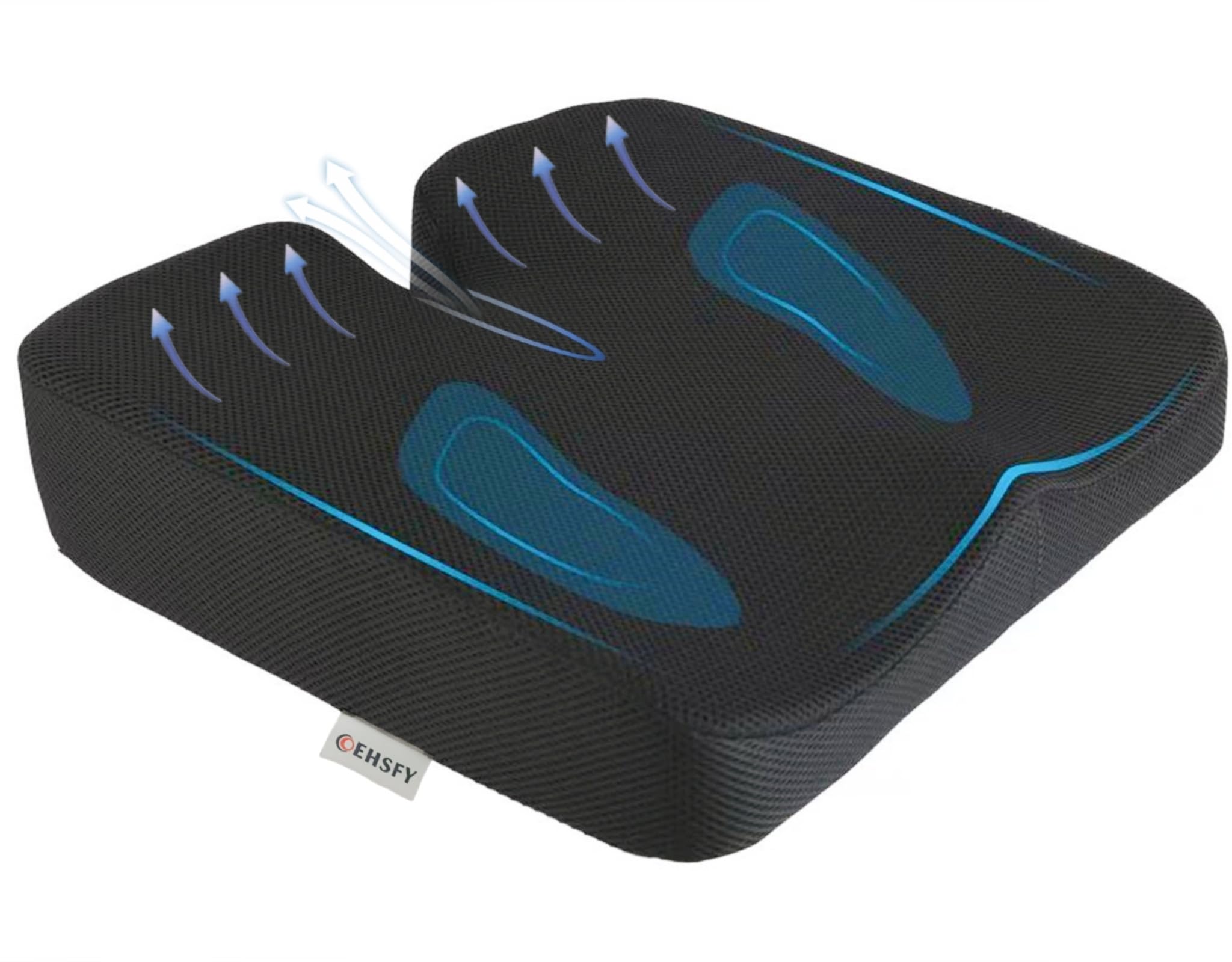 Cuscino Memory Foam Coccige, Cuscino Ergonomico Elevatore Comfort | Taglio Cavo Riduce Dolore Coccige, 45x40cm Ufficio Auto Sedia Rotelle. Antiscivolo, Traspirante, Cuscino Cuneo Ergonomico