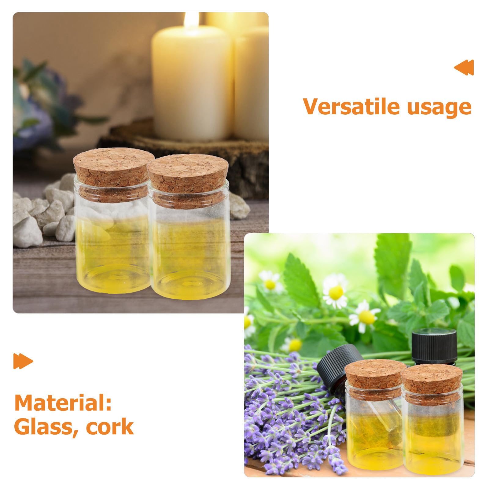 48 Pezzi Mini Bottiglie di Vetro con Tappo in Sughero 15ml Contenitori Precisi Antideflagranti Design a Bocca Dritta per Decorazioni Fai da Te e Campioni di Laboratorio