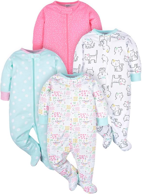 Onesies Brand Paquete múltiple de medias Sleep 'N Play para bebés y niñas, paquete de 4