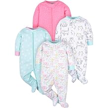 Onesies Brand Baby Girls 4-pack Sleep N Play Footies Multi Pack