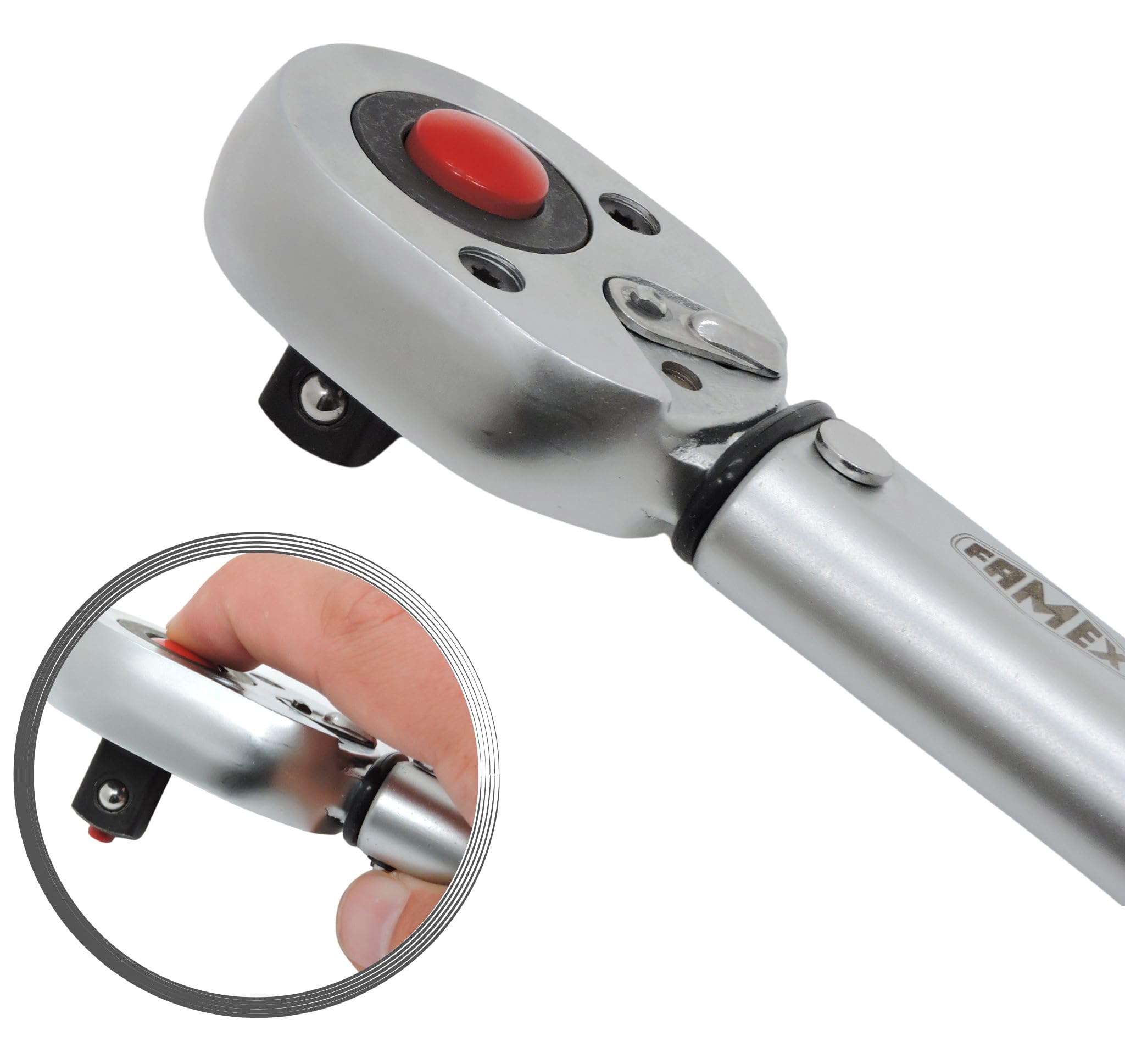 FAMEX 10886-3N-KS Llave dinamométrica 1/2" (12,5 mm) | 30-210 Nm con certificado de calibración - Juego de ahorro con inserciones suaves para tornillos de rueda | para coches y furgonetas
