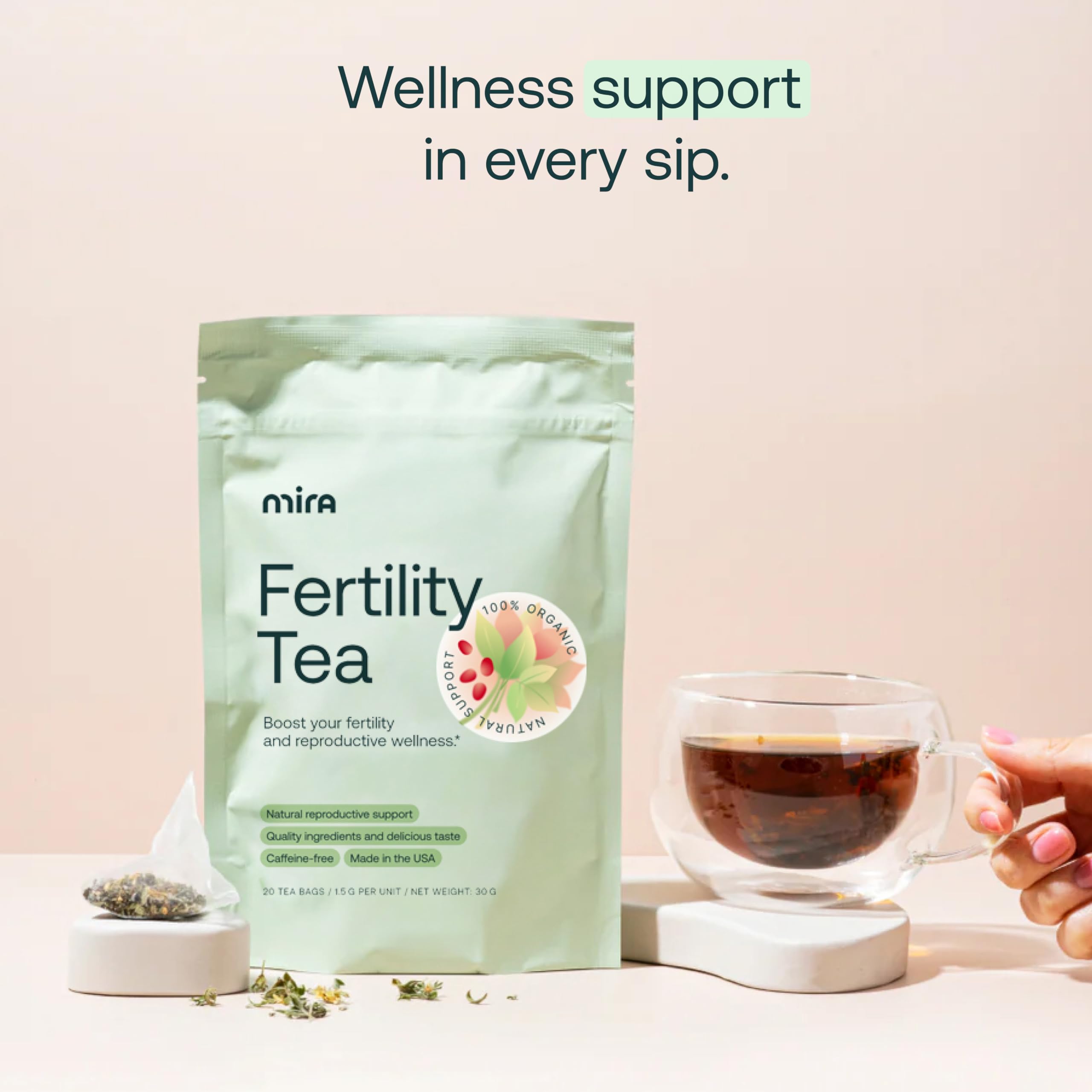 Amazon.com : Mira Fertility Tea, Caffeine-Free, 100% Organic, Goji