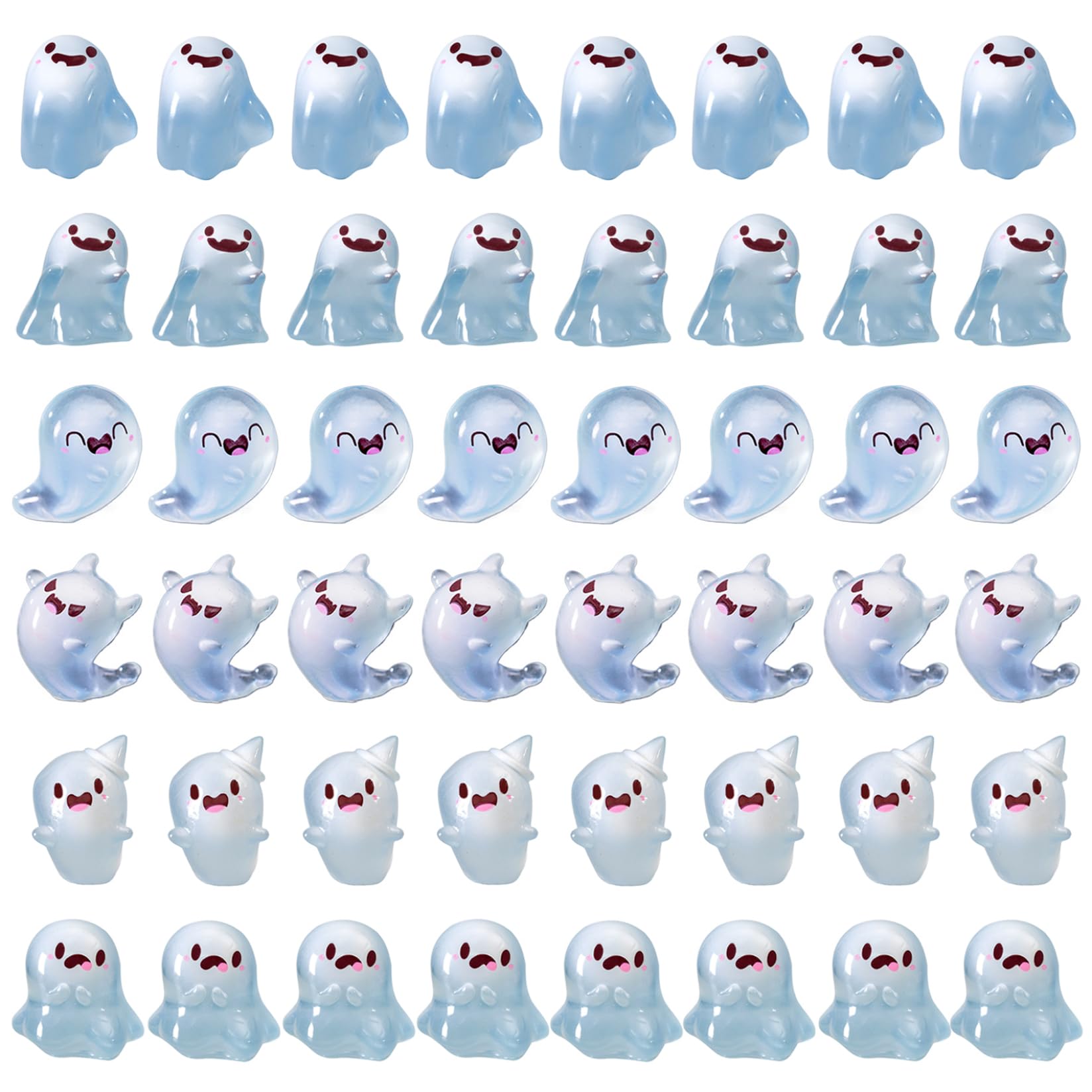 CNAFGBGG Mini Resin Figures 48PCS, Glow in Dark, for Halloween Decor.