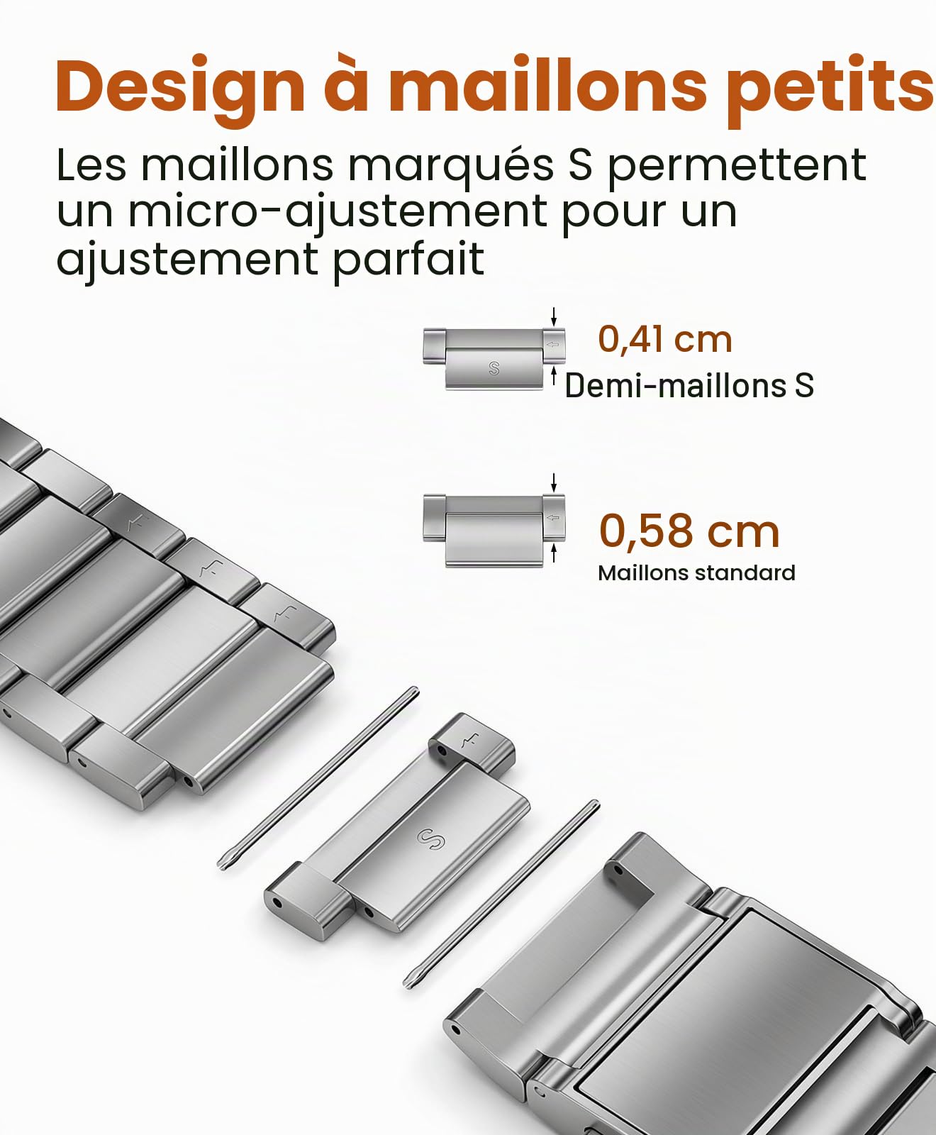 CRNS02 Bracelet en titane compatible avec Apple Watch Ultra 3/2/1 49 mm & Series 11/10 de 46 mm – 24 mm de largeur, fermoir magnétique réglable en titane