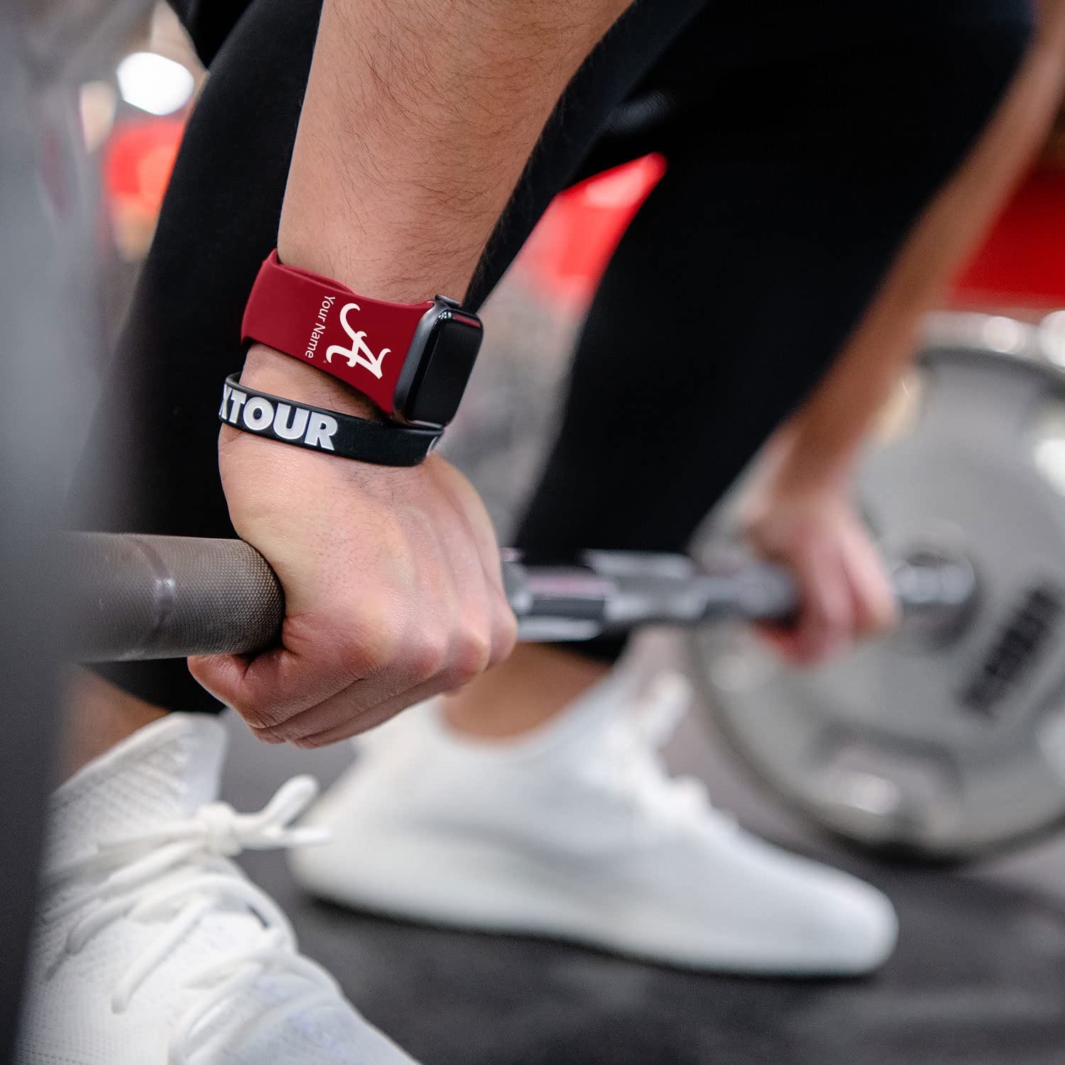 Affinity Bands Alabama Crimson Tide Custom HD Watch Band Compatible with Apple Watch (42/44/45mm Short Crimson)