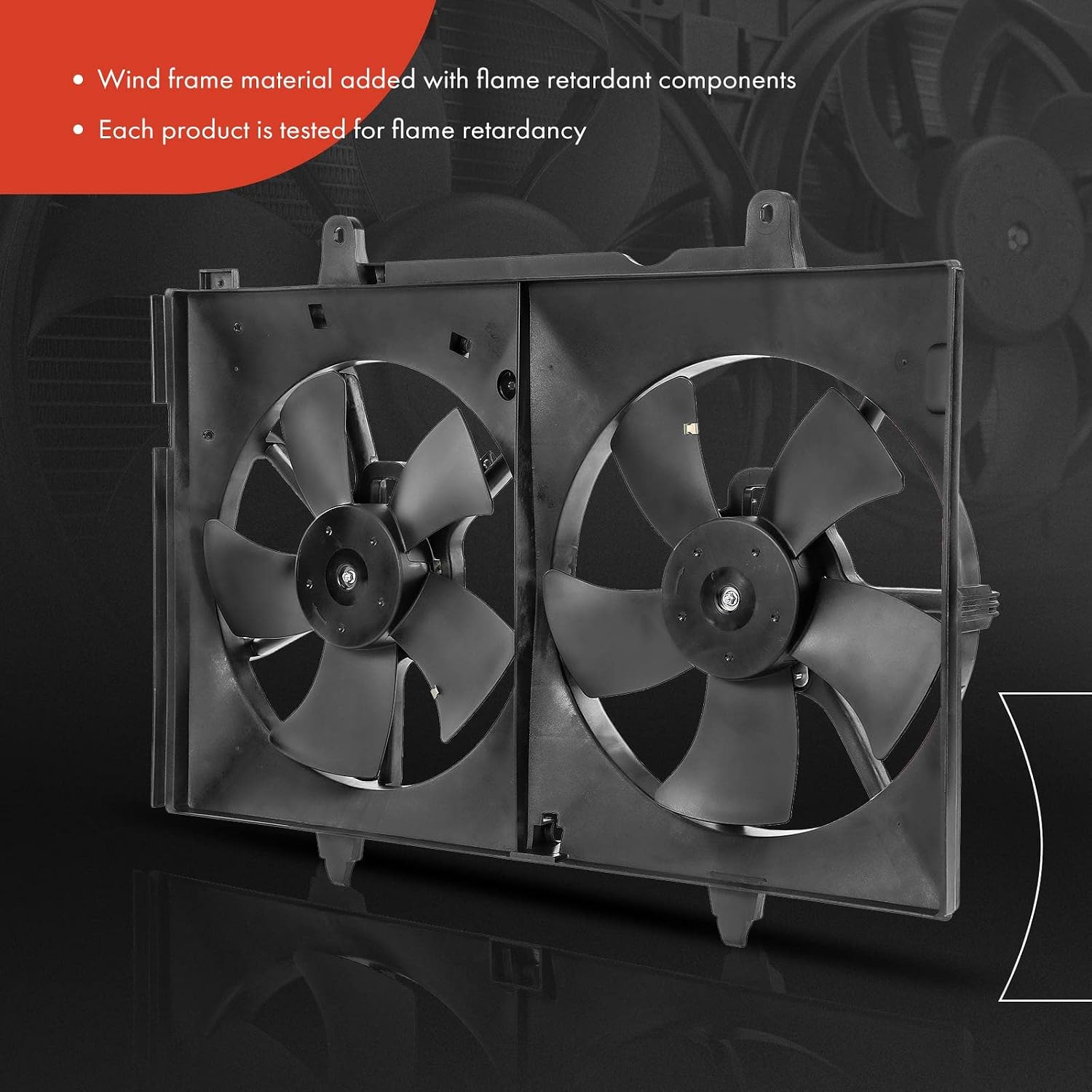 A-Premium Engine Radiator Cooling Fan Assembly Compatible with Select Nissan Models - Quest 2004-2009, 3.5L - Replace# 214825Z000, 214868J000