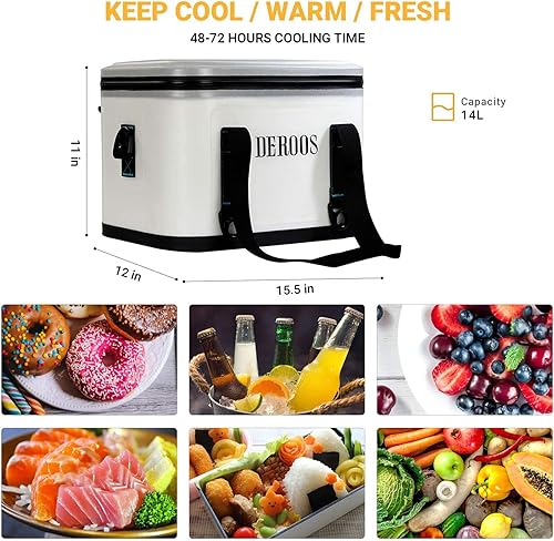 Miniatura 2 de DEROOS 182735 latas 72 horas bolsa enfriadora suave a prueba de fugas, paquete suave, impermeable, aislante, suave para senderismo, camping,