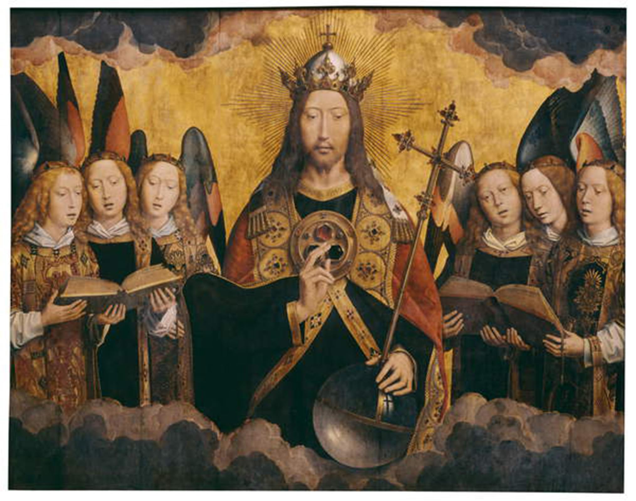 HRJUBWREE Vintage Poster Photo Wall Print Mural Artwork Christ with Singing and Music Making Angels by Hans Memling Art Prints Painting for Home Decor 60x90cm