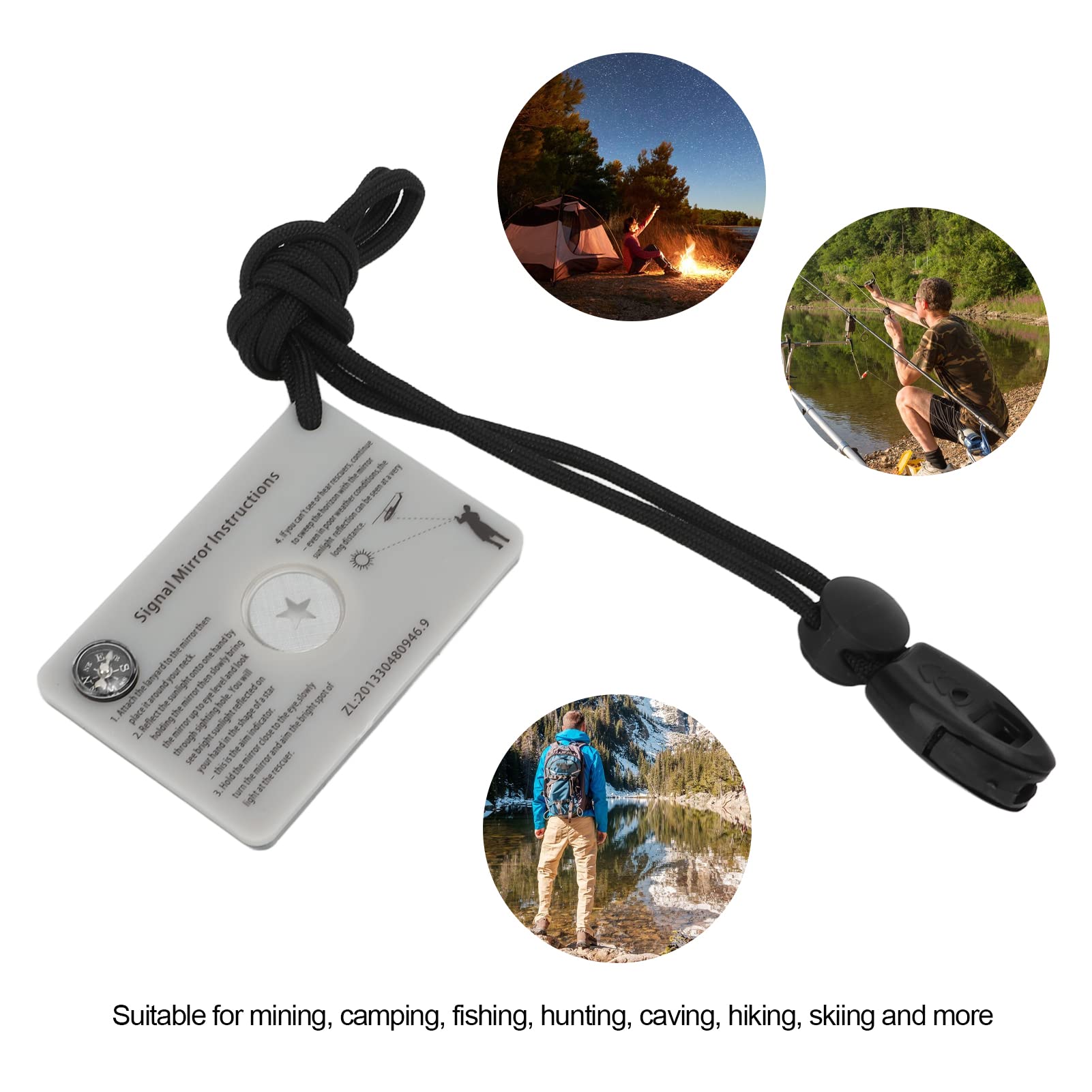 Miroirs De Survie GOMAKERER - Lot 4 Pièces 2 Tailles - Acrylique Réfléchissant - Sifflet Intégré - Outdoor