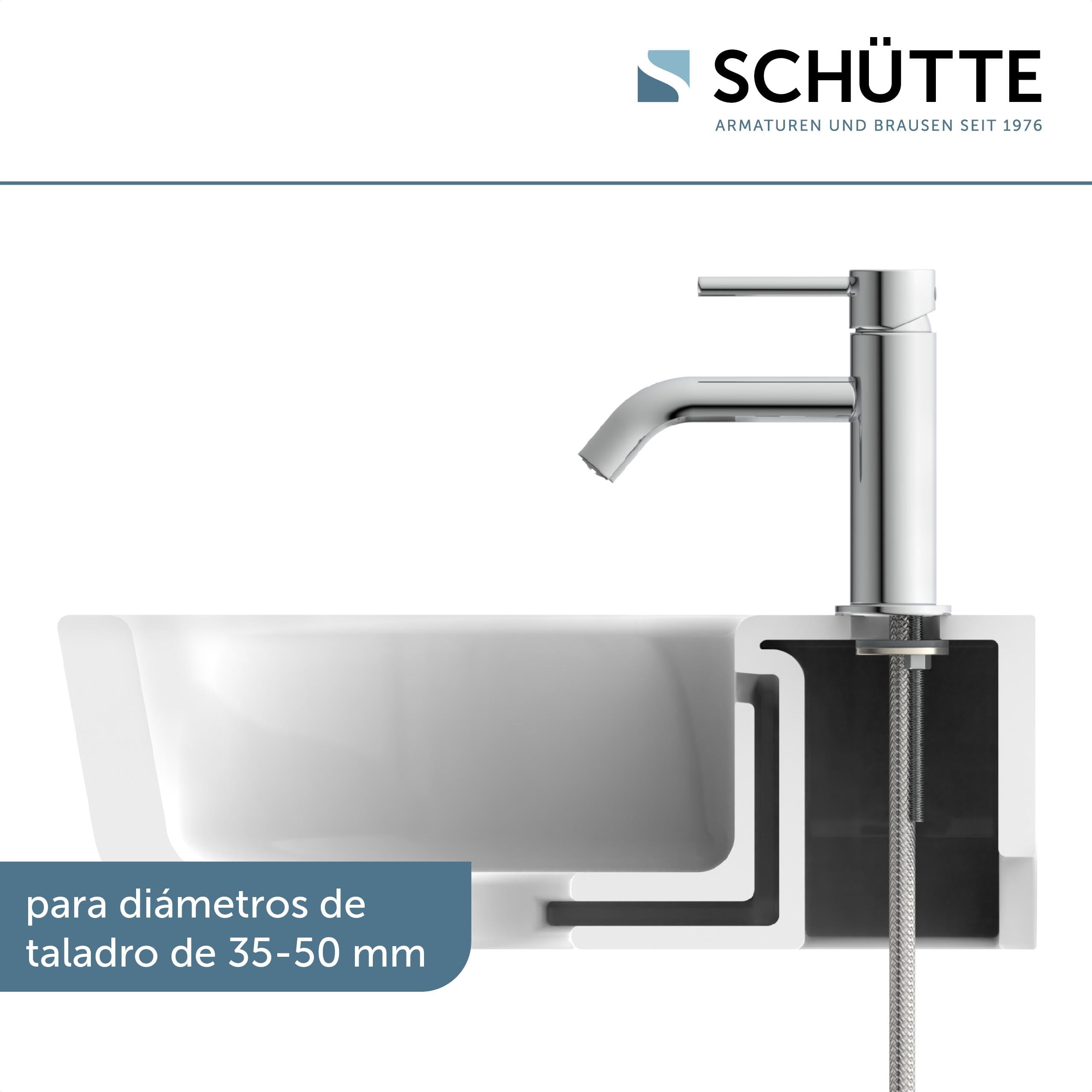 SCHÜTTE Grifo de agua fría ARAGON 37955, grifo baño solo para agua fría, grifo de lavabo en el inodoro de invitados, grifo para lavabo pequeño, válvula de pie, cromo