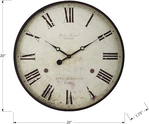 Miniatura 3 de Monarch Specialties I 9057 Relojes, 20" redondo, reloj de pared, marrón antiguo, de transición