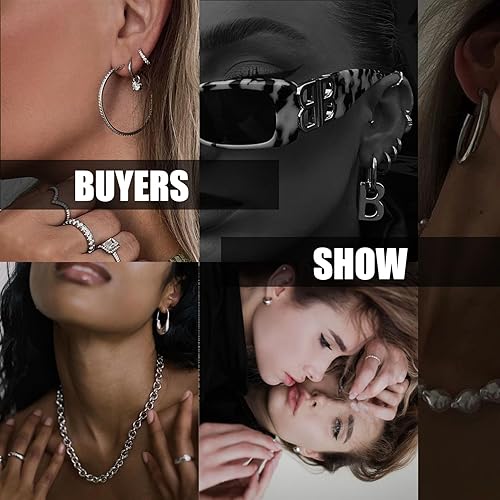 Miniatura 3 de Juego de 42 pares de aretes de aro dorados para mujer, aretes de perlas gruesas a la moda, paquete múltiple de aretes trenzados, hipoalergénicos,