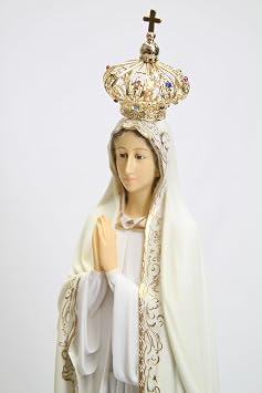 Vittoria Collection Our Lady of Fatima Virgin Mary Statue Sculpture Figurine Home Garden Indoor Outdoor 25.5, White
