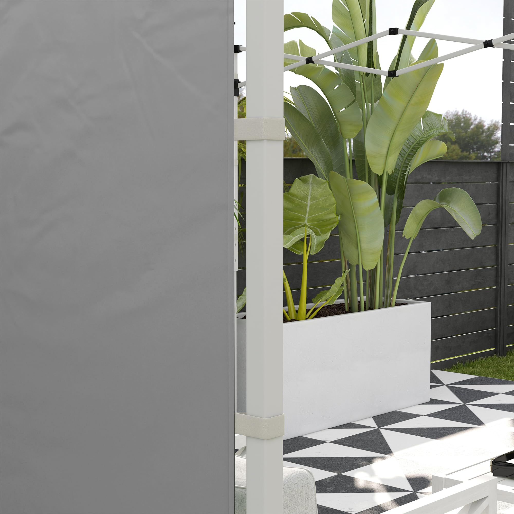 Outsunny 2 Paredes Laterales para Carpas de 3 x 3/3 x 6 m, 300x200 cm, Paredes Laterales de Repuesto para Cenador de Tela Oxford con Ventana Enrollable y Puerta con Cremallera, para Fiestas, Gris