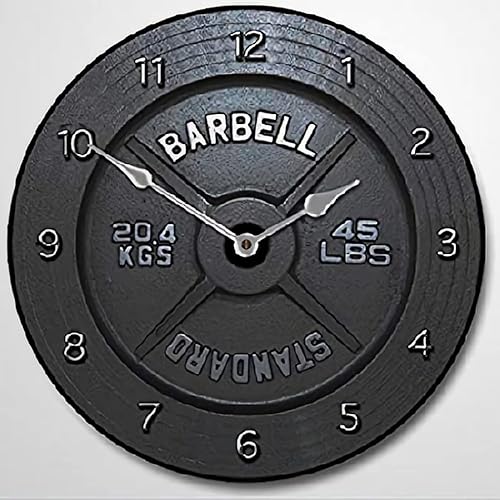 ArogGeld Reloj de pared con barra, reloj negro silencioso redondo de madera, funciona con pilas, decorativo para colgar en la oficina, decoración