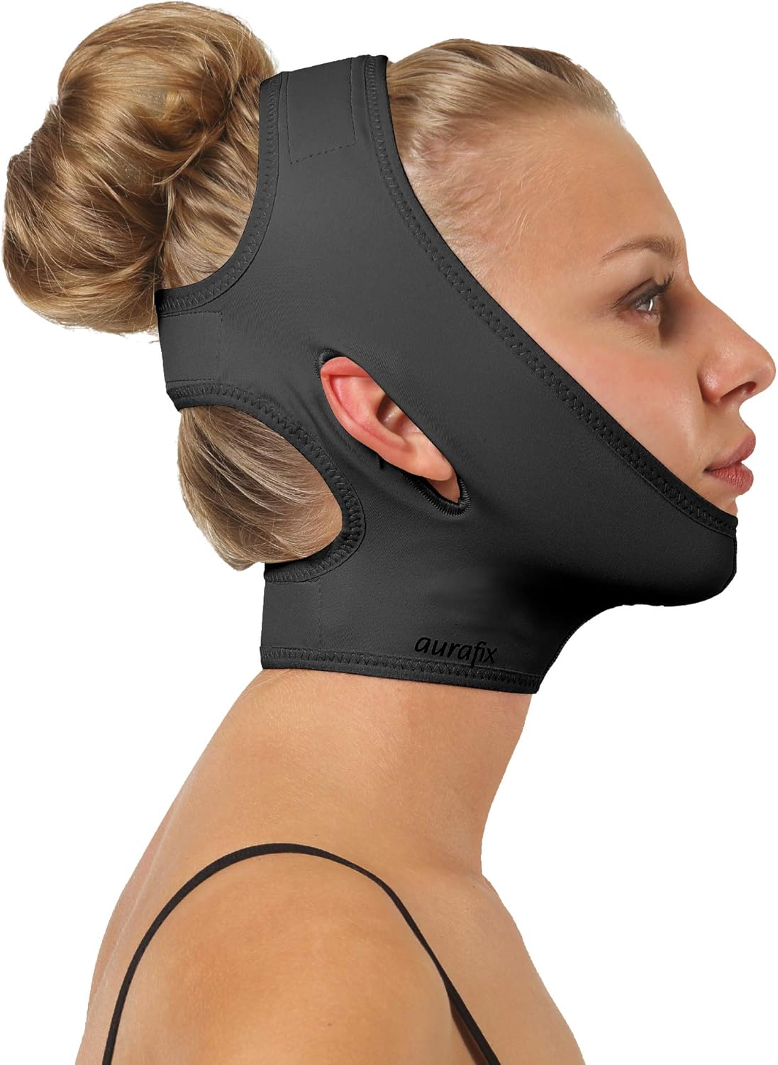 Post Surgical Chin Strap Bandage for Women - Neck and Chin Compression Garment Wrap - Face Slimmer, Jowl Tightening, Chin Lifting (Beige, M): Health & Personal Care