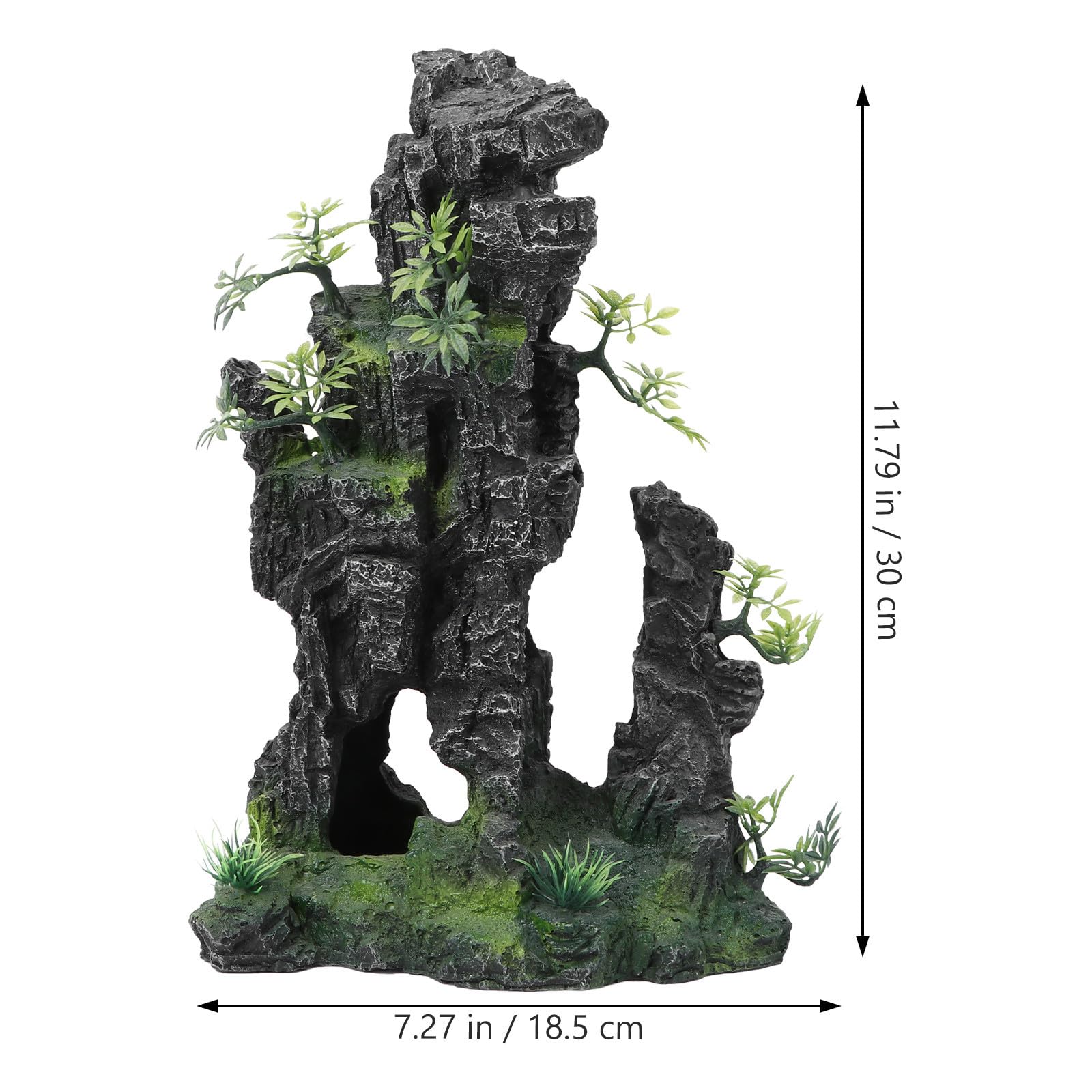 Aquarium Felsornament aus Bruchfestem Harz Realistische Steingarten Dekoration in Naturstein Optik Unbedenklich für Fische für Aquarium Landschaft und Schreibtisch Deko