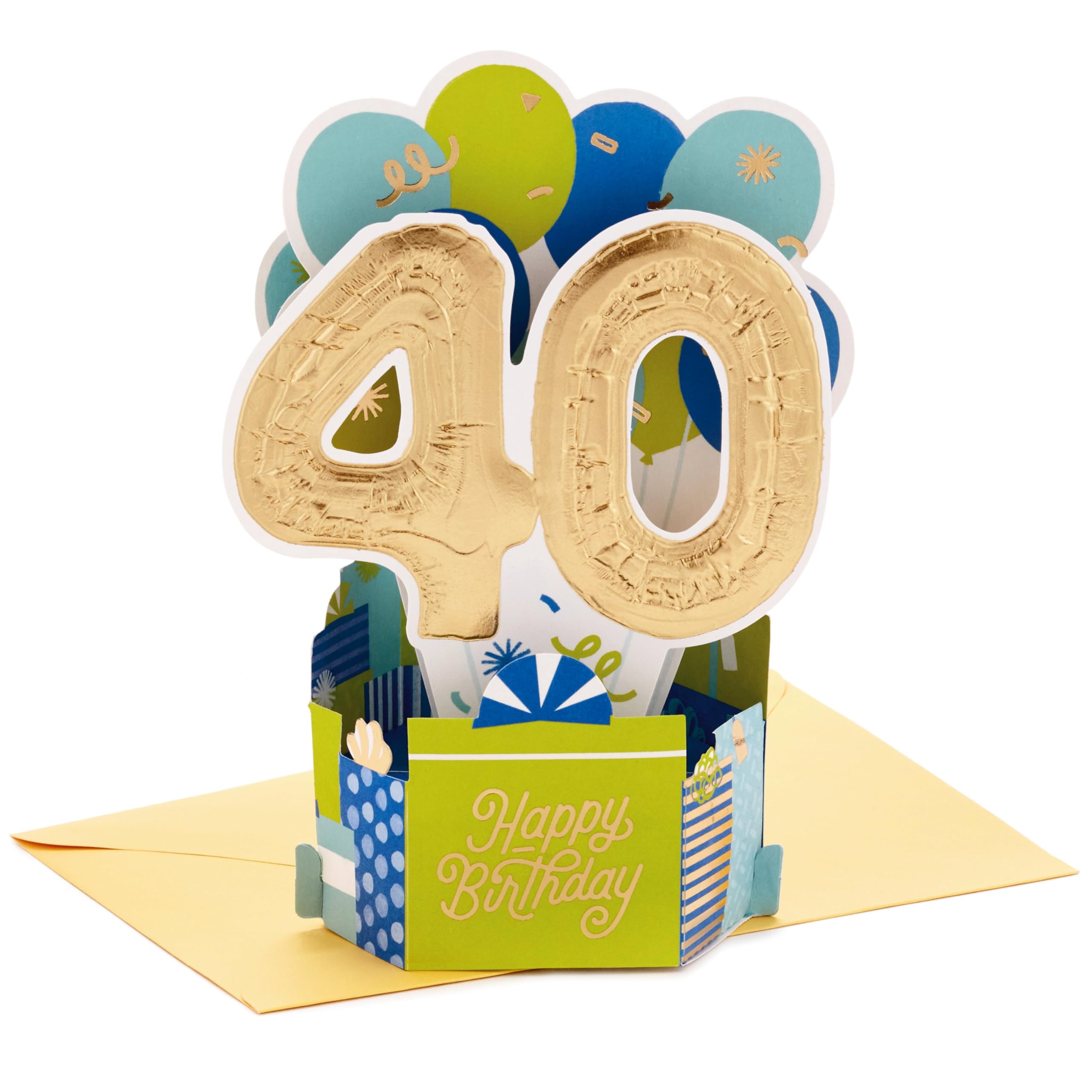 Hallmark Paper Wonder Collection 3D Pop-Up 40th Birthday Card