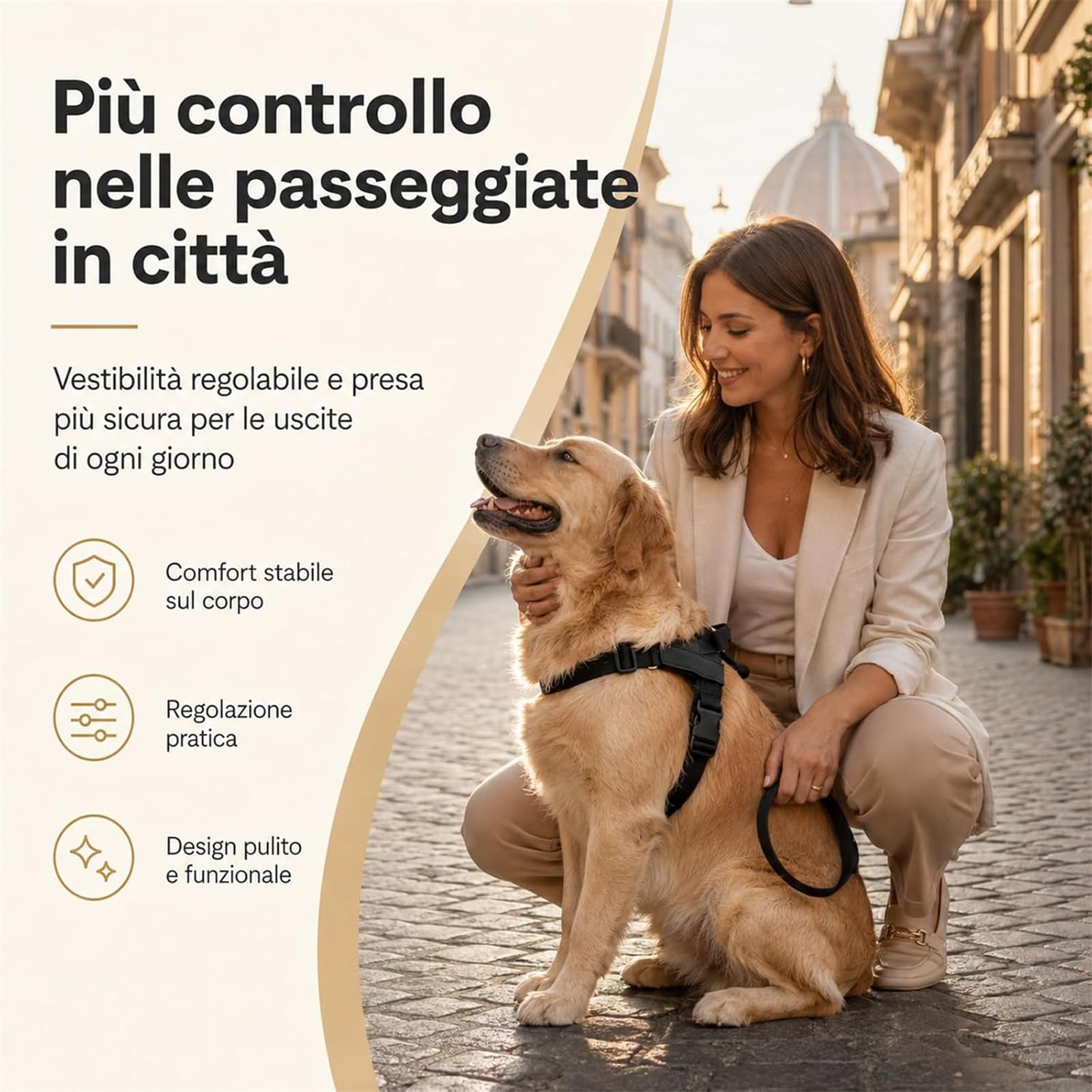 Veltrio Pettorina Cane Antitiro, Pettorina Anti Trazione Regolabile e Riflettente per Cani Piccoli e Medi, Comoda per Passeggiate e Addestramento