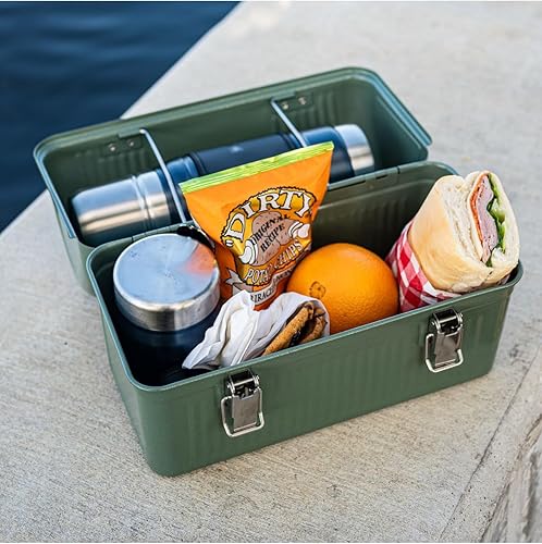 Miniatura 4 de Caja de almuerzo clásica Stanley 10 qt  Caja de almuerzo vintage de metal  Contenedor de comida duradero con asa y cierre  Almacena comida, bebidas,