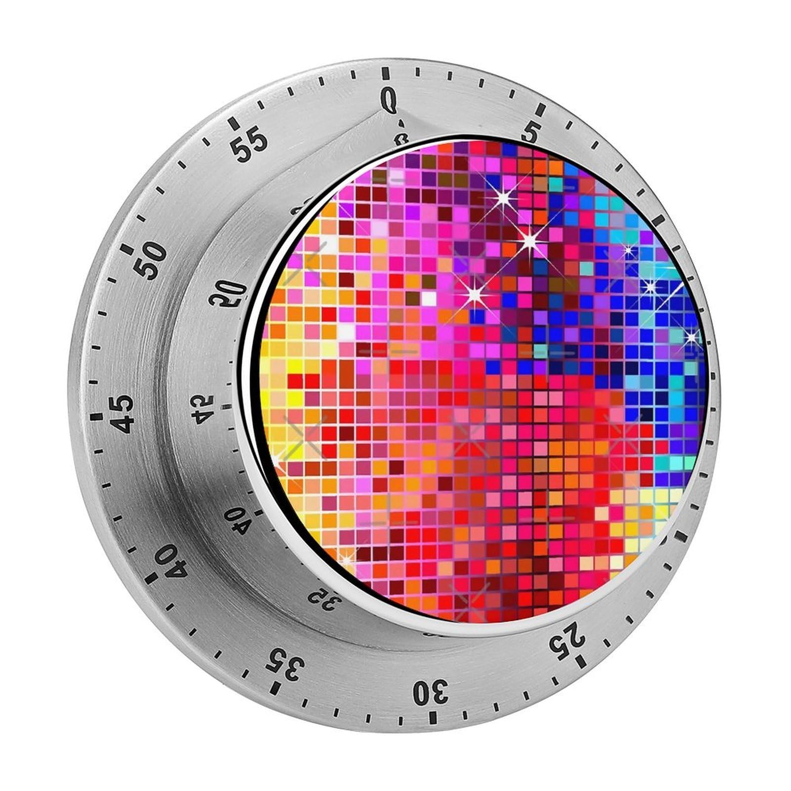 Metallic Colorful Sequins Look-Disco Ball Image GlitterPattern Stainless Steel Magnetic T…