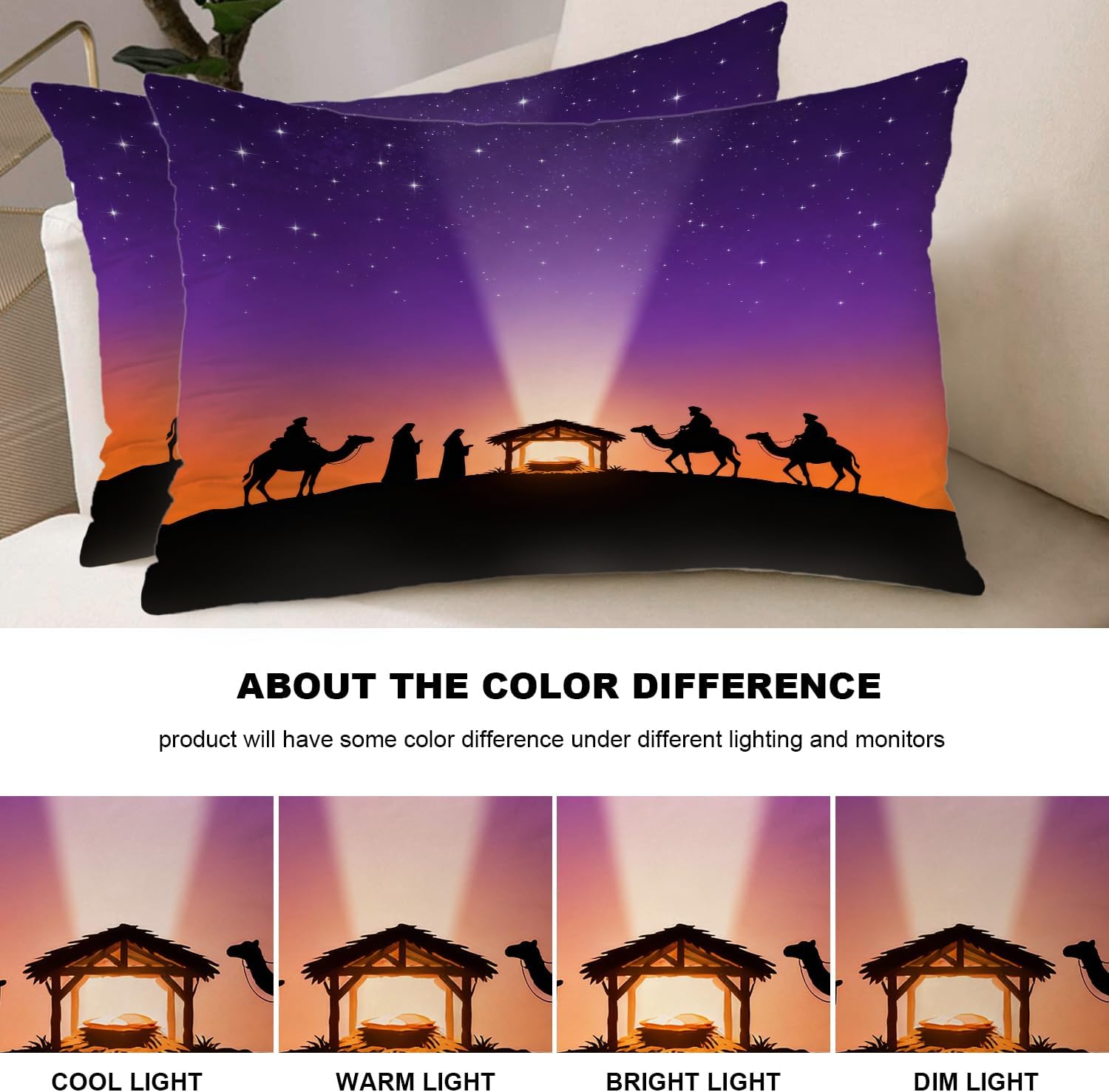 Shrahala Red Christian Christian Pillowcases, Abstract Christmas Lumbar Pillow Cover Decorative Blended Double-Sided No Inserts for Bedroom Sofa Living Room Set of 2 (26 x 20 in)