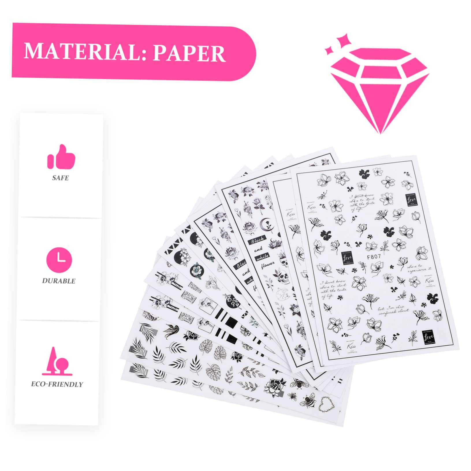 4 Set Adesivi Per Unghie Fiori Decorazioni Per Unghie E Per Feste E Occasione Speciali Facile Applicazione Per Nail Art Creativa E Personalizzata 10 Fogli*4