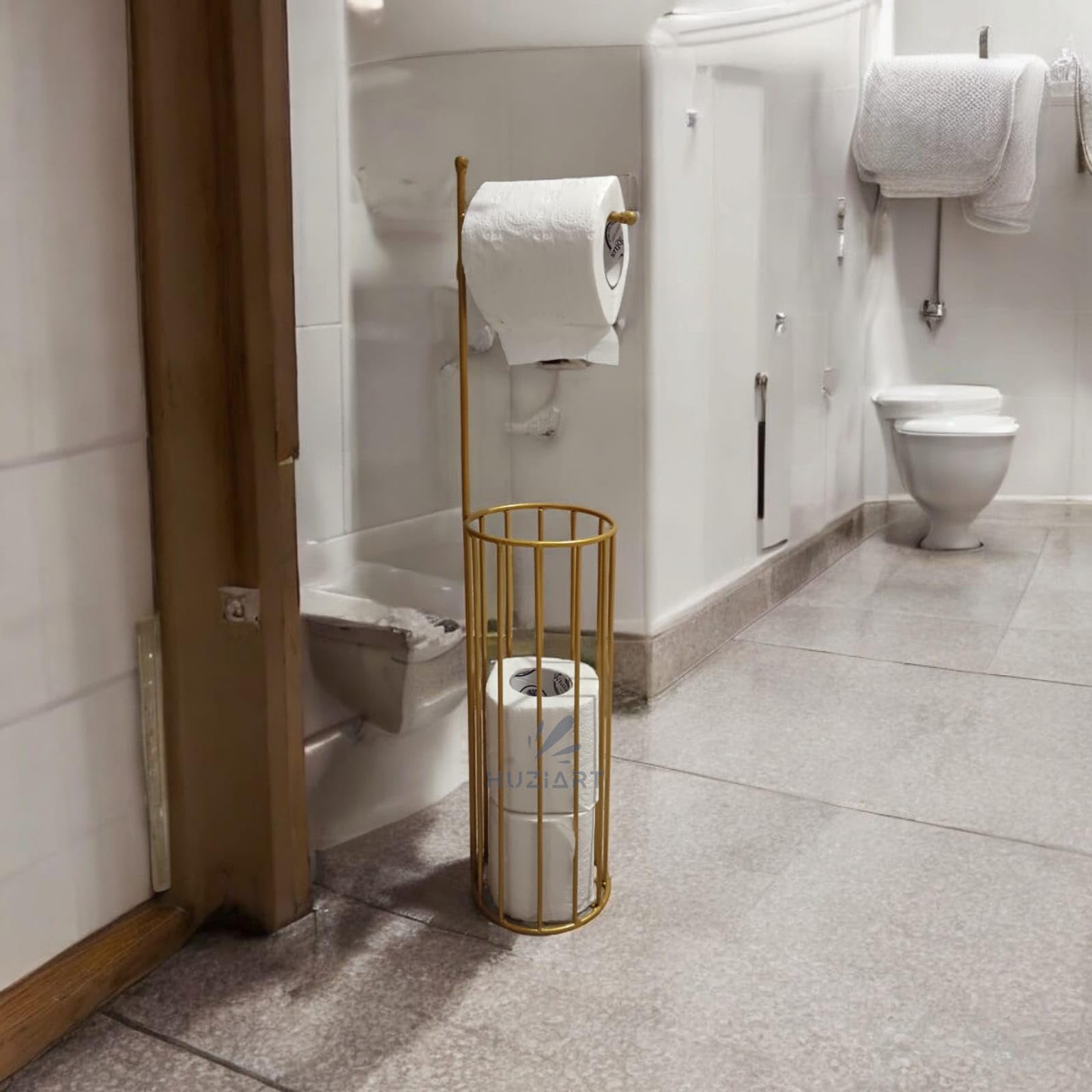 HUZIART Tissue Roll Stand |Toilet Paper Holder Floor Standing & Free Standing| Tissue Stand | Toilet Roll Holder A Touch of Luxury for Your Home,(3 Papper Roll Free) (B0DFM6KTPR) Amazon Price History, Amazon Price Tracker