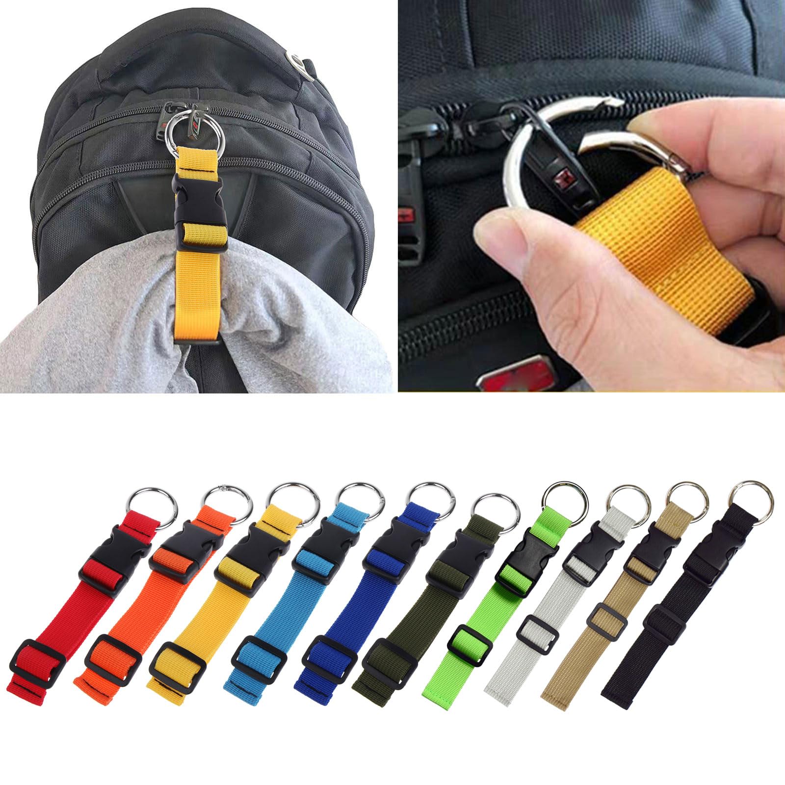 5-Pack Luggage Straps With Clip Buckles - Adjustable Travel Belt For Attaching Bags To Suitcases, Heavy Duty Nylon