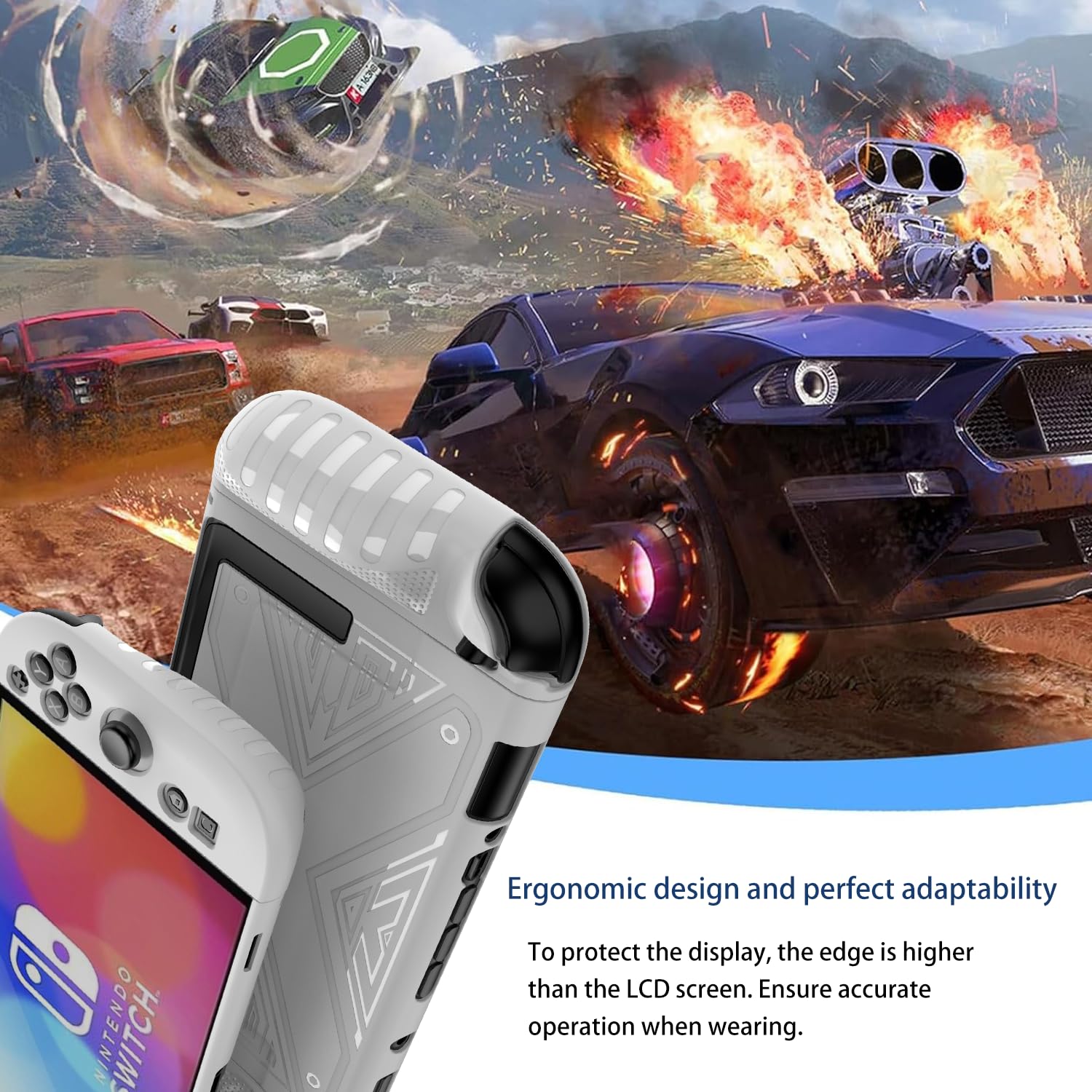 NOUKAJU Case for Nintendo Switch 2, Game Console Case,Anti-Drop, Anti-Scratch,Shockproof,Silicone Protective Cover for Switch 2 Game Console(White) - Image 7