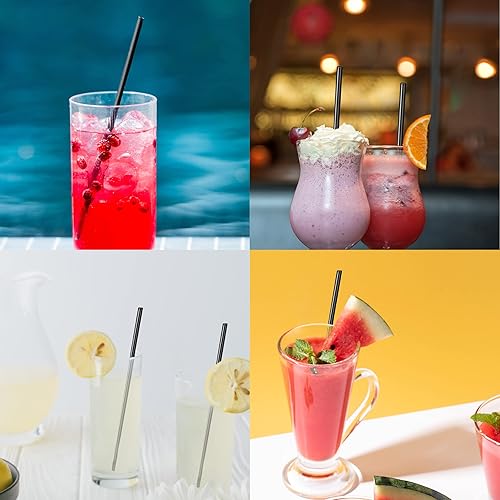 Vista 22 de Pajitas transparentes, 100 popotes de plástico desechables largos (0.23 pulgadas de diámetro y 10.2 pulgadas de largo), transparente Claro